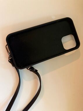 Black Crossbody Phone Case with Adjustable Strap - Unbranded
